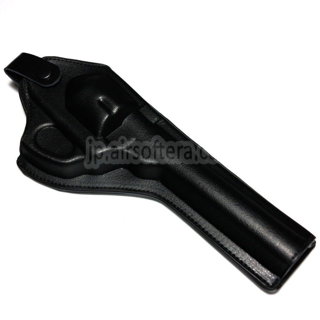 エアソフトウェブサイト フェイクレザー製 ロングスタイル リボルバーピストルホルスター ブラック