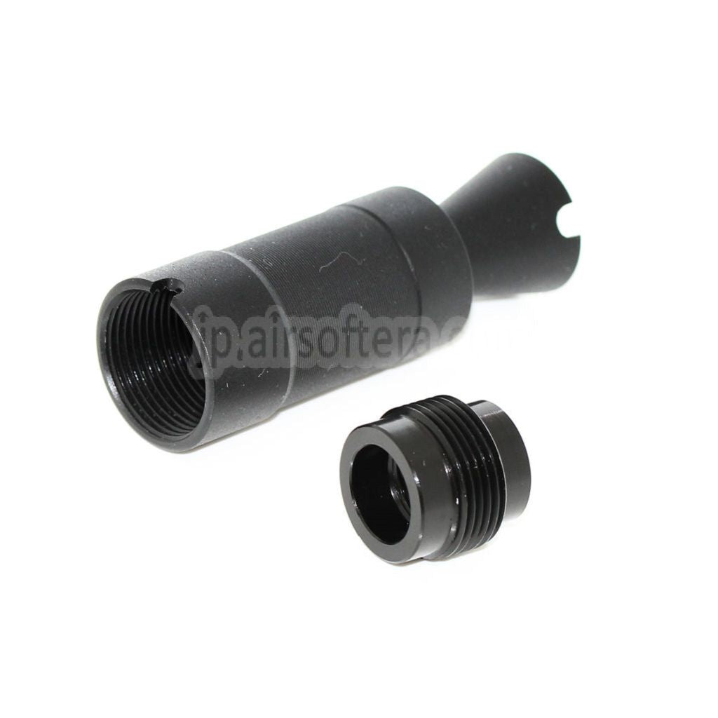 APS AK74U マズルフラッシュハイダー -14mm 逆ネジバレル ライフル用 ブラック