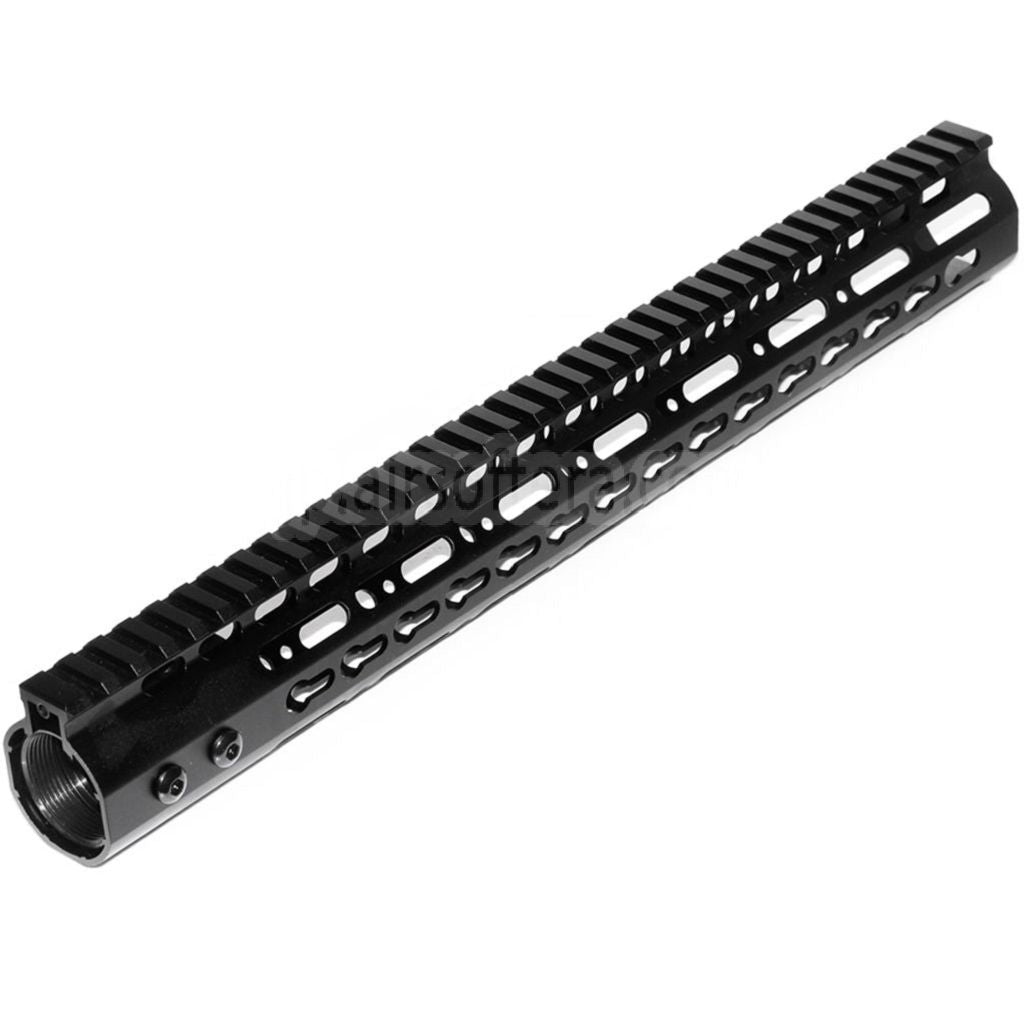 CNCアルミ製 15インチ Keymod RASハンドガードレールシステム M4/M16シリーズ AEGライフル用 ブラック