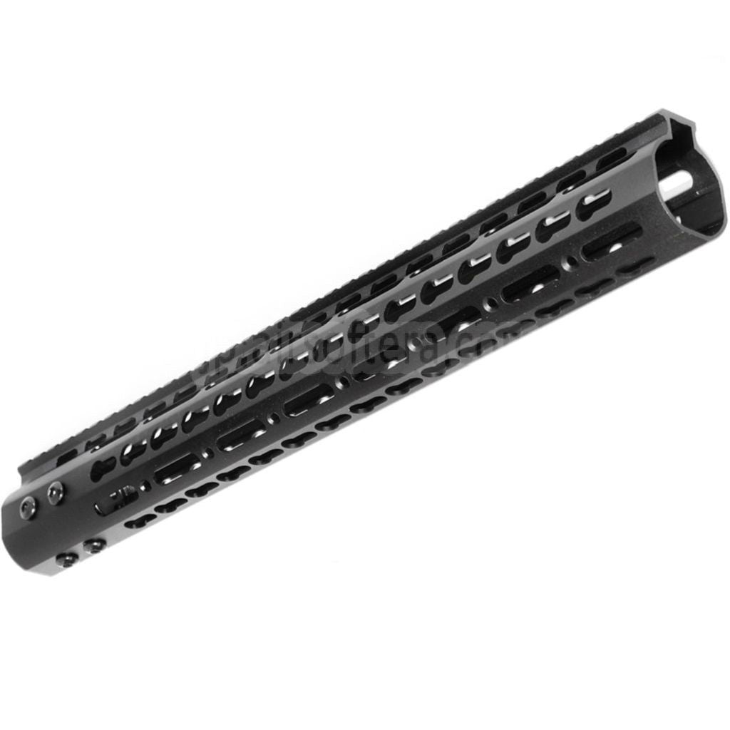 CNCアルミ製 15インチ Keymod RASハンドガードレールシステム M4/M16シリーズ AEGライフル用 ブラック