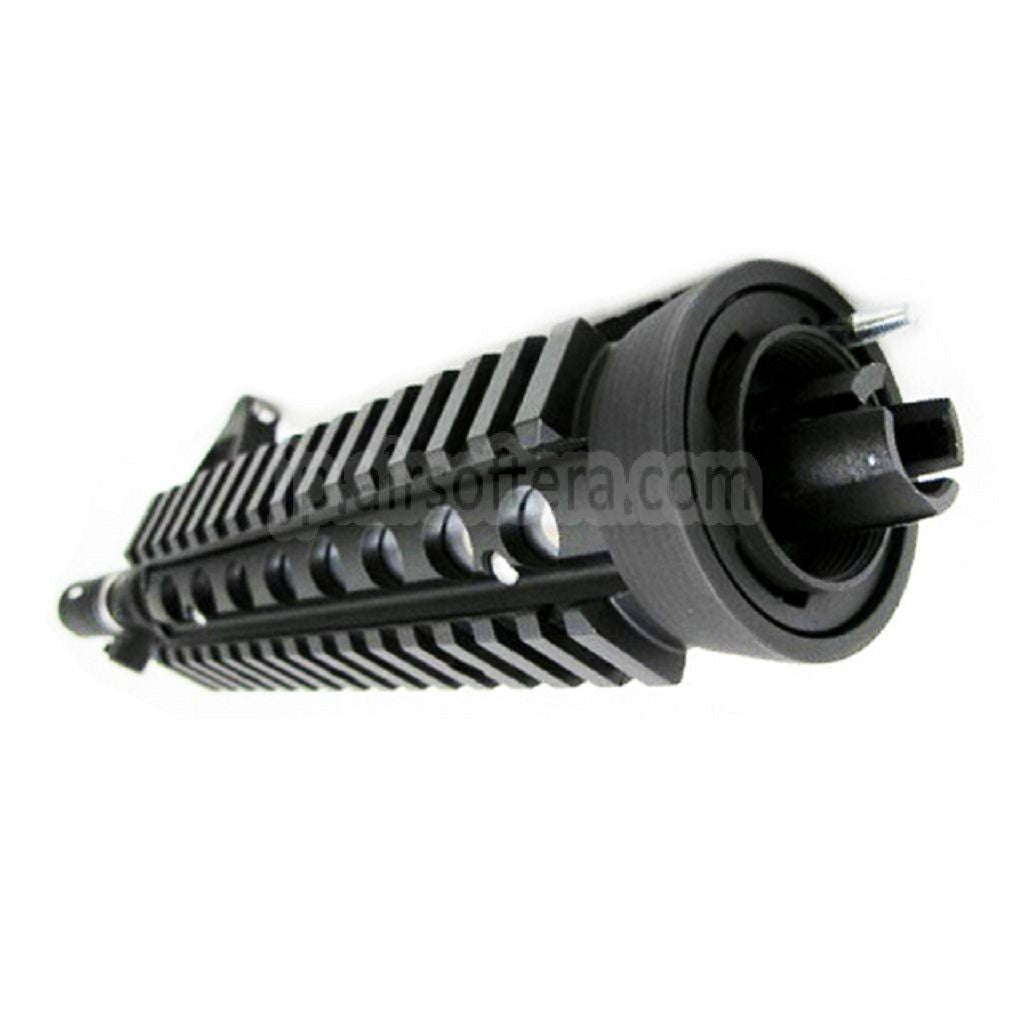 E&C CNCアルミ RASフロントセットハンドガードレールシステム 9.5インチアウターバレル付き M4CQB AEGライフル用 ブラック