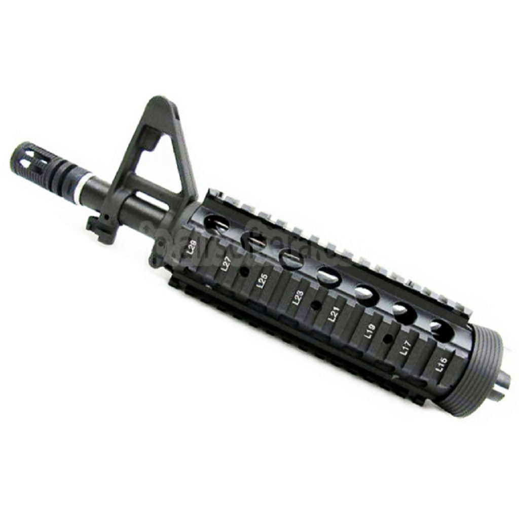 E&C CNCアルミ RASフロントセットハンドガードレールシステム 9.5インチアウターバレル付き M4CQB AEGライフル用 ブラック