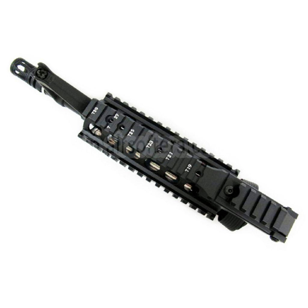 E&C CNCアルミ RIX RASフロントセットハンドガードレールシステム 9.5インチアウターバレル付き M4 M16シリーズ AEGライフル用 ブラック
