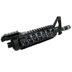 E&C CNCアルミ RIX RASフロントセットハンドガードレールシステム 9.5インチアウターバレル付き M4 M16シリーズ AEGライフル用 ブラック