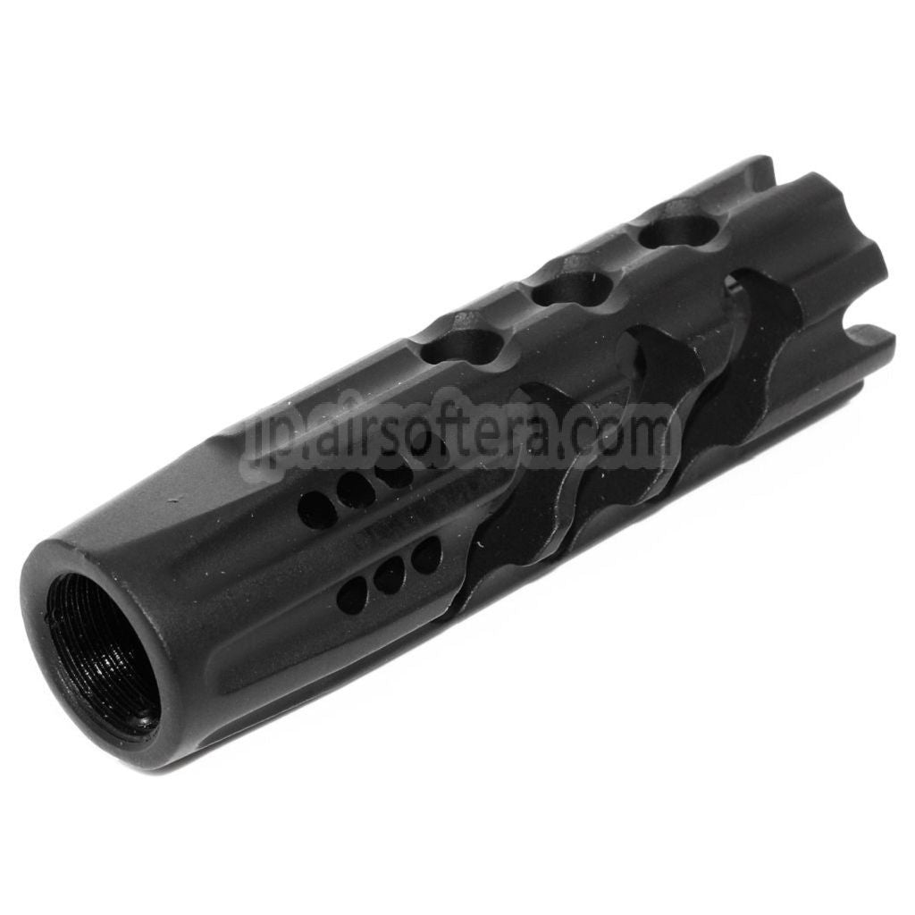 APS EMGライセンス取得 F1 FIREARMS ドラゴンスレイフェイス マズルブレーキ フラッシュハイダー -14mm 逆ネジ 反時計回りバレル ライフル エアソフト ブラック