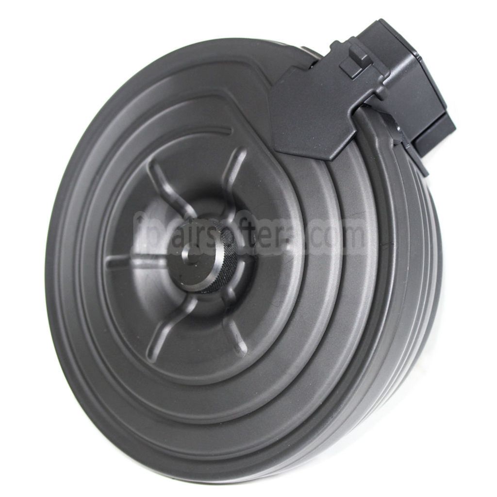 CYMA 2500発鋼板製電動ドラムマガジン AKシリーズ AEG ライフル用 ブラック