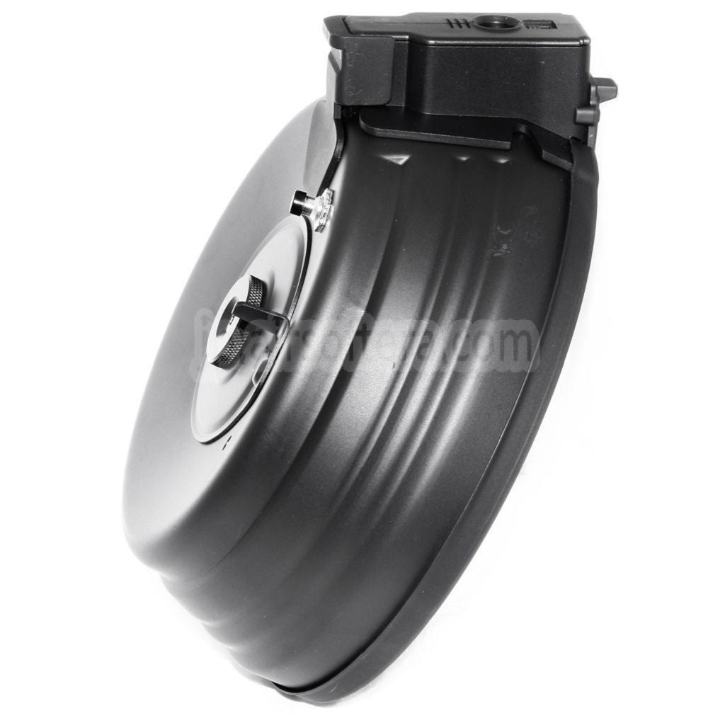 CYMA 2500発鋼板製サウンドコントロール電動ドラムマガジン AKシリーズAEGライフルに適合 ブラック