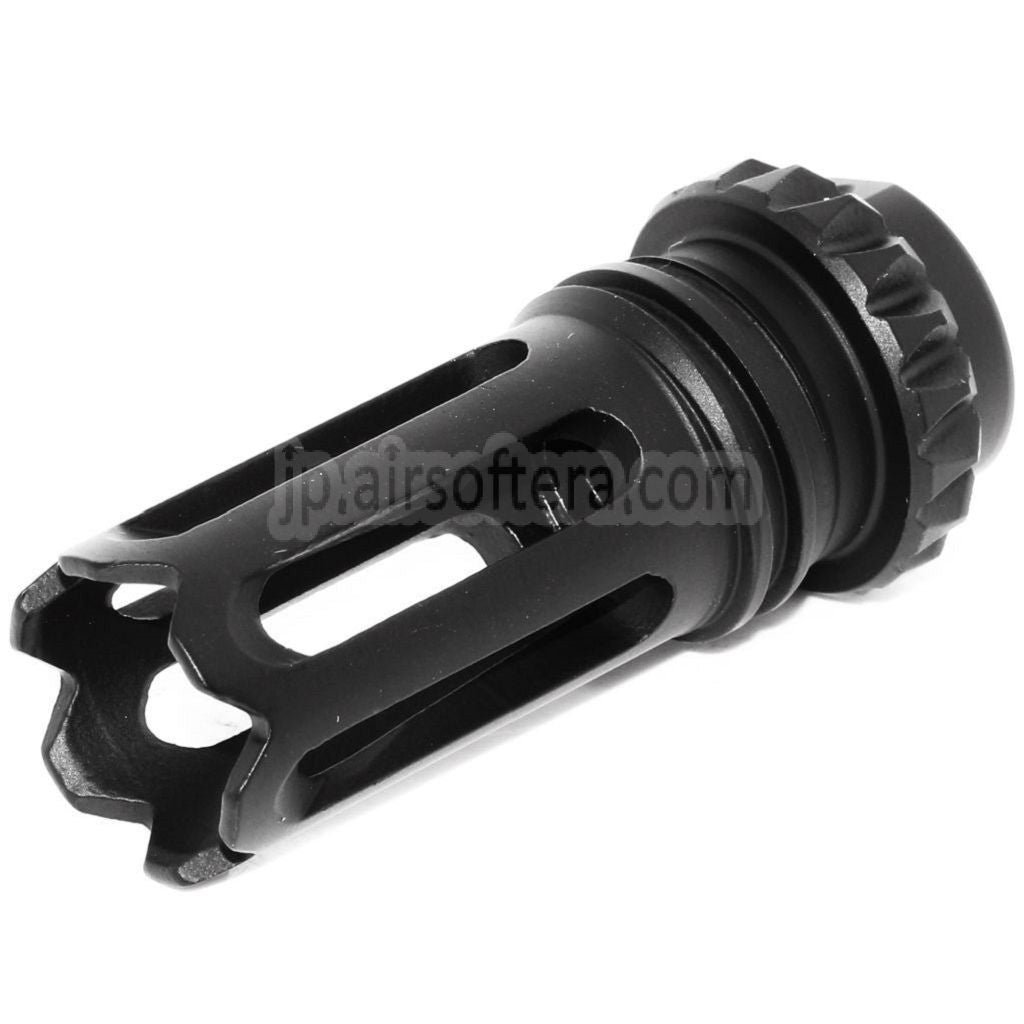 D-BOYS QD SCARタイプフラッシュハイダー -14mm逆ネジバレルライフルエアガン用  ブラック