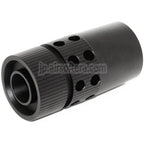 大型CQBタイプメタルフラッシュハイダー（-14mm逆ネジバレルライフル対応） ブラック