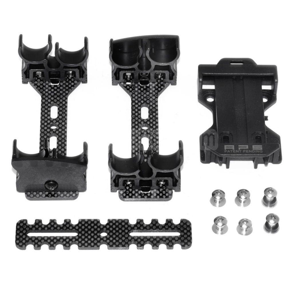 APS 2連装クアッドロードショットシェルキャディシステム ベルトループ付き CAM870ショットガンシェル対応 ブラック