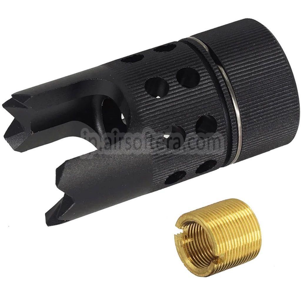G&P M4 Rebar Cutter スチールフラッシュハイダー -14mm CCW 反時計回り / +14mm CW 時計回りねじ   ブラック