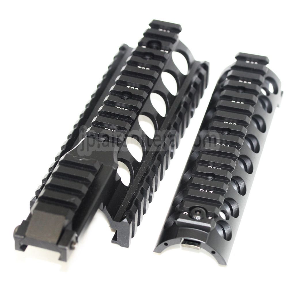 210mm CNCアルミ製 RAS キーモッドハンドガードレールシステム 東京マルイ WA M4 M16シリーズライフル用 ブラック