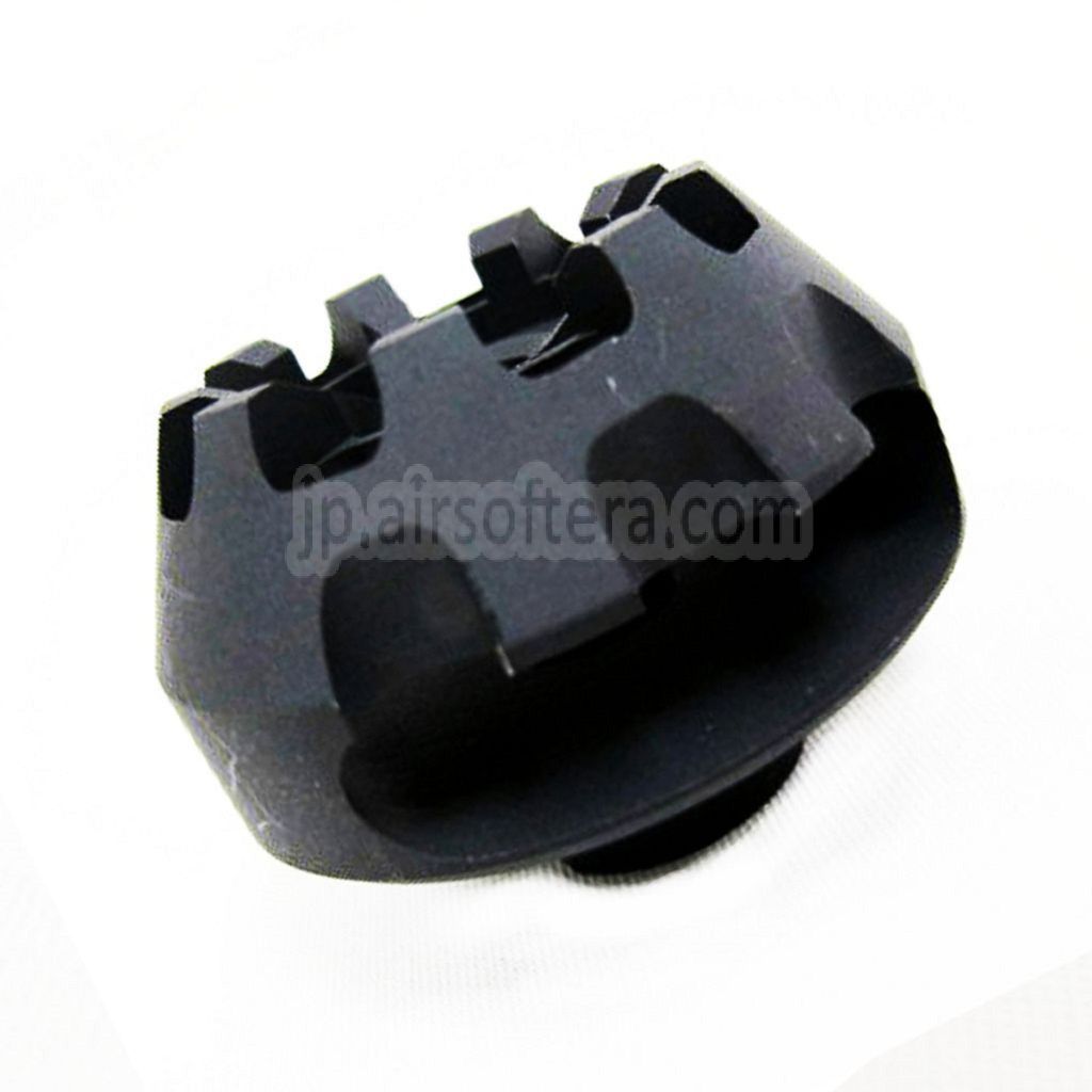 5KU アルミクッキーカッターコンプフラッシュハイダー -14mm CCW 反時計回りネジバレルライフル対応 エアソフトガン ブラック