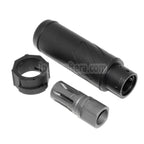 5KU 128mm/149mm SOCOM556 ミニQDサプレッサー サイレンサーB フラッシュハイダー付き -14mm CCW 反時計回りネジバレルライフルに適合 エアソフト ブラック