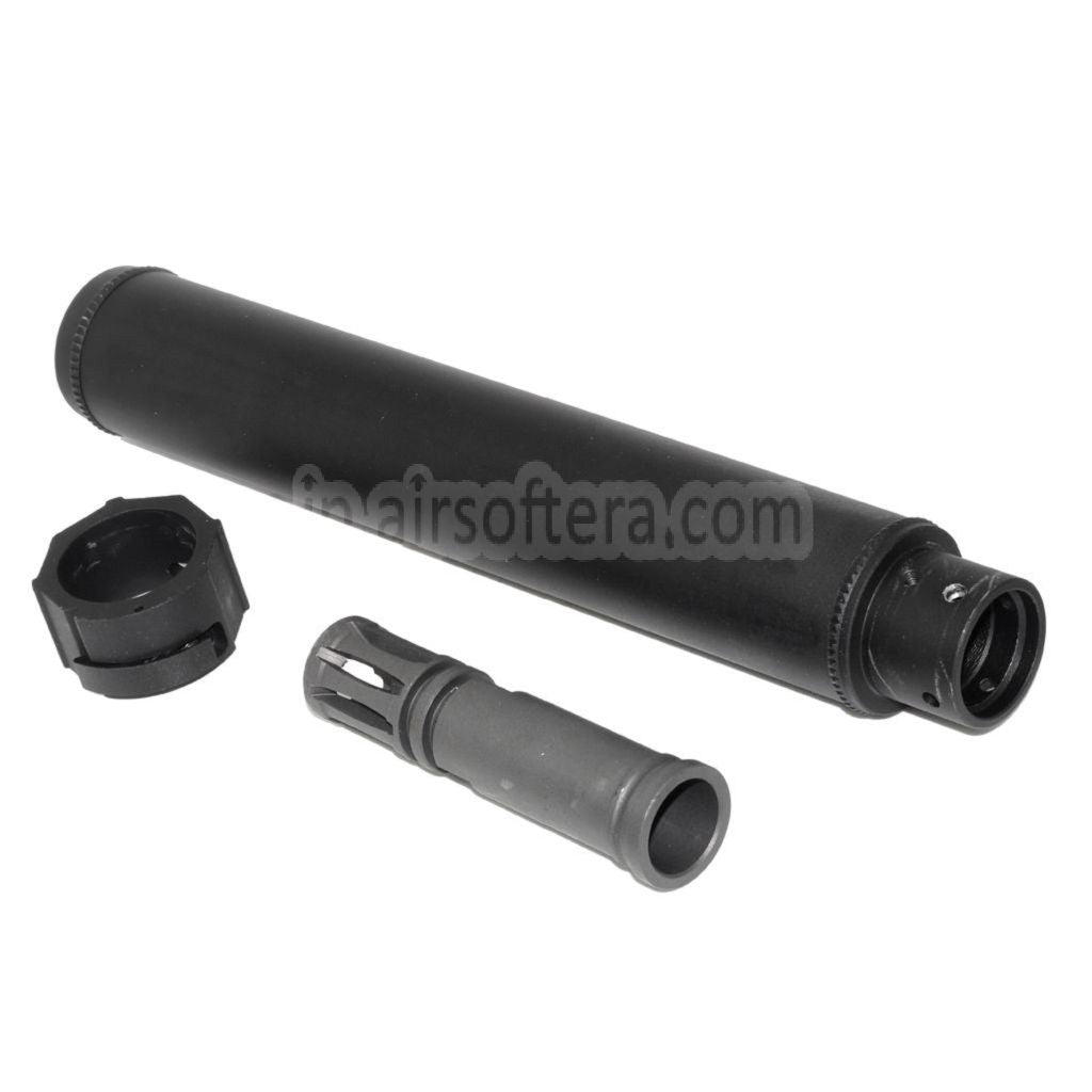 5KU 249mm SOCOM762 SS QDサプレッサー サイレンサーA フラッシュハイダー付き -14mm CCW 反時計回りネジバレルライフルに適合 エアソフト ブラック