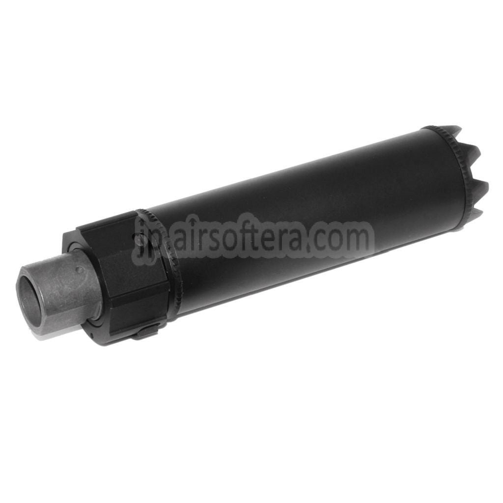 5KU 175mm SOCOM RC モンスターQDサイレンサー サプレッサー（フラッシュハイダー付き）-14mm CCW 反時計回りネジバレル ライフル用 ブラック