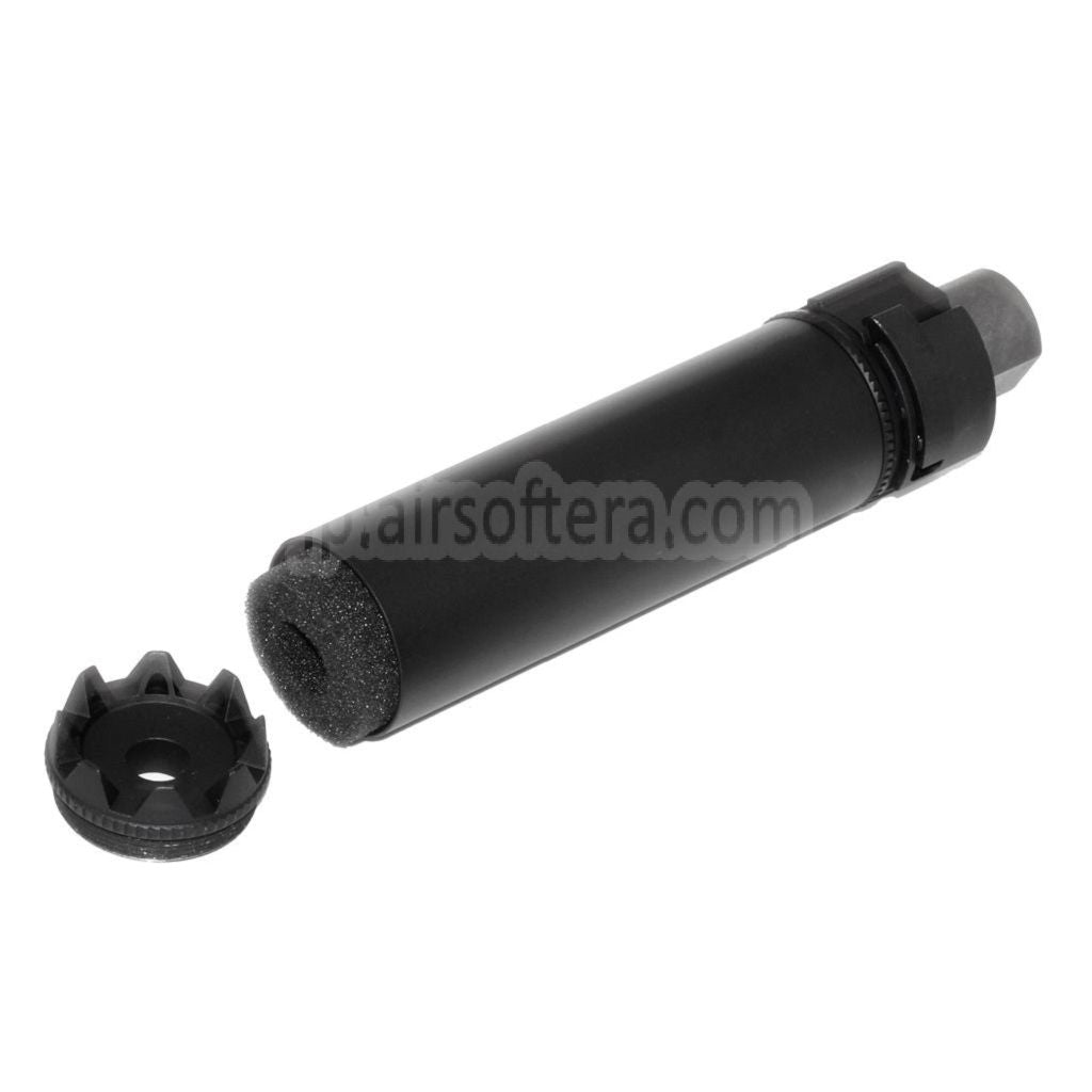 5KU 175mm SOCOM RC モンスターQDサイレンサー サプレッサー（フラッシュハイダー付き）-14mm CCW 反時計回りネジバレル ライフル用 ブラック