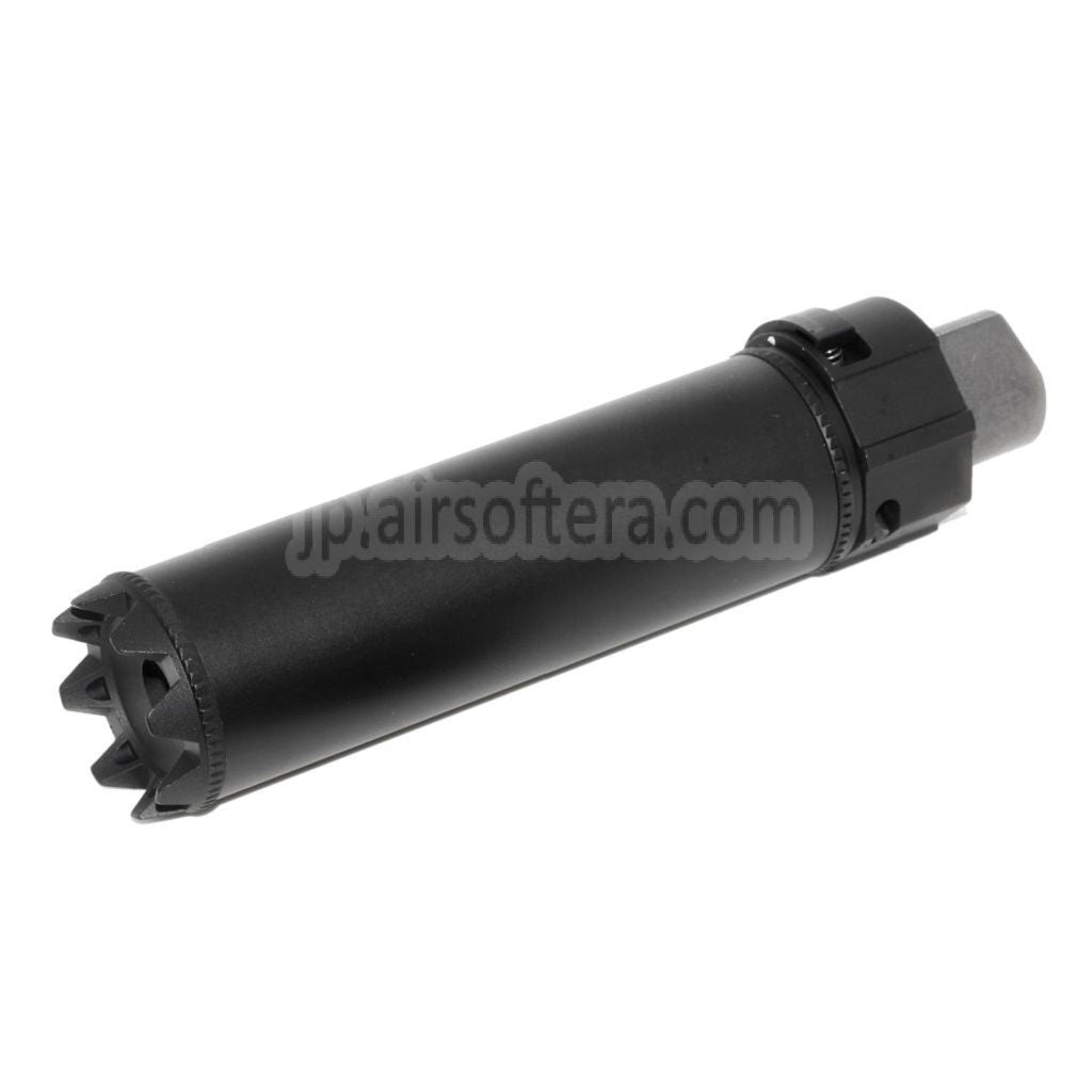 5KU 175mm SOCOM RC モンスターQDサイレンサー サプレッサー（フラッシュハイダー付き）-14mm CCW 反時計回りネジバレル ライフル用 ブラック