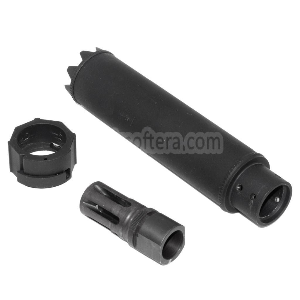 5KU 170mm/191mm SOCOM MG モンスターQDサプレッサー サイレンサーフラッシュハイダー付き -14mm CCW 反時計回りネジバレルライフル エアソフトガン ブラック