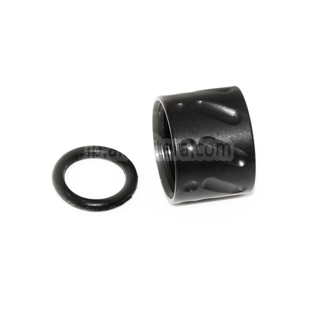 5KU ローレットスレッドプロテクター バレルカバー - 14mm 逆ネジ 反時計回り 東京マルイ G17 GBBピストル エアソフト