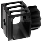 5KU CNCアルミニウム LAF-28スタイル マズルブレーキ フラッシュハイダー -14mm 反時計回りネジ バレル ライフル対応 ブラック