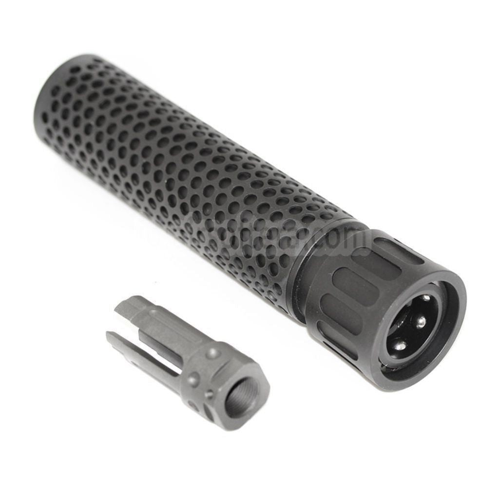 5KU 179mm 7インチ KACスタイル QDC/CQBサプレッサー サイレンサー（フラッシュハイダー付き）-14mm CCW 反時計回りネジバレルライフルに適エアソフト合