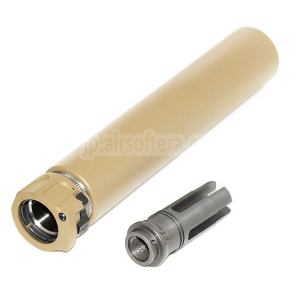 5KU 213mm SOCOM762 RCサプレッサー サイレンサー（フラッシュハイダー付き）-14mm CCW 反時計回りネジ式バレルライフルエアガン用