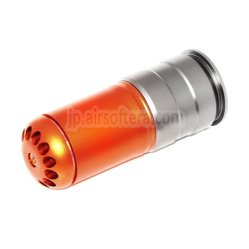 KING ARMS 120発40mm CO2グレネードガスカートリッジ シェル バージョンIII オレンジレッド/グレー