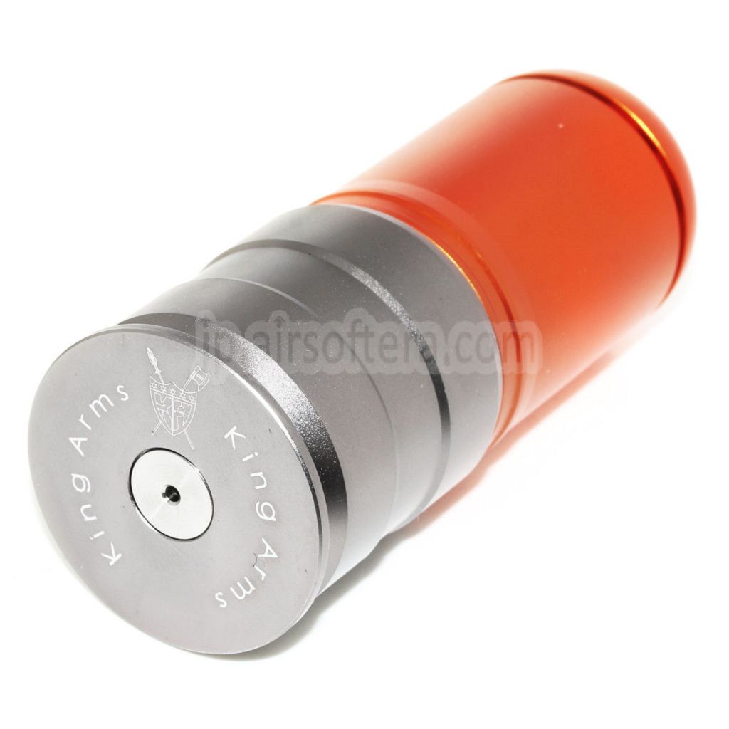KING ARMS 120発40mm CO2グレネードガスカートリッジ シェル バージョンIII オレンジレッド/グレー