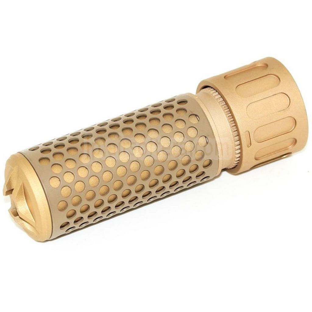 125mm 5インチ 5.56スタイル QDCサプレッサー サイレンサー フラッシュハイダー付き -14mm CCW 反時計回りネジ式バレルライフル対応 エアソフト タン