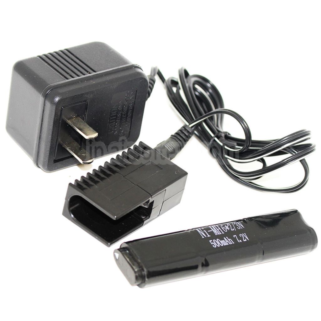 CYMA CYMA AEPシリーズAEGエアソフトガンに適した7.2V 500mAh Ni-MHバッテリーと110V USプラグ充電器