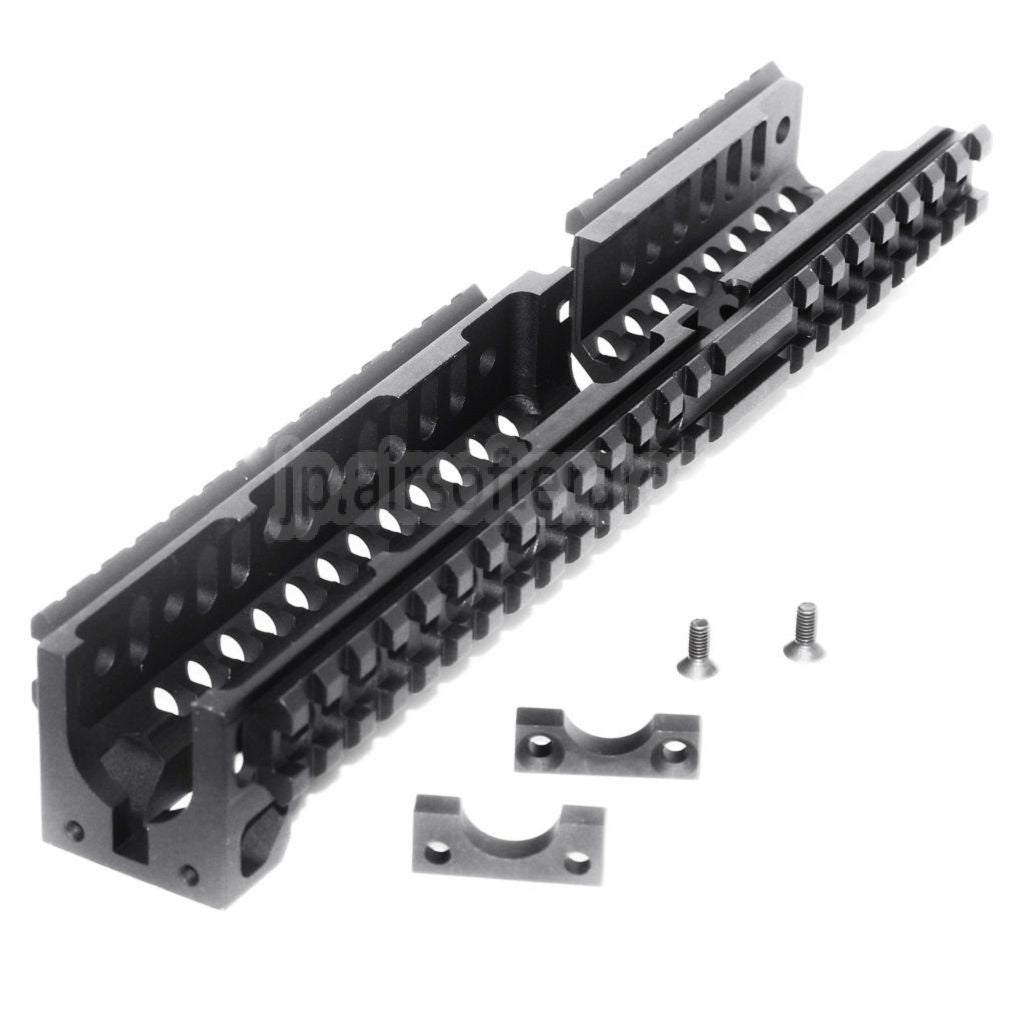 5KU CNCアルミ 254mm B30スタイル ロングロワーハンドガードレールシステム LCT GHK E&L 東京マルイ AKシリーズ AEG GBBライフル エアソフトガン ブラック