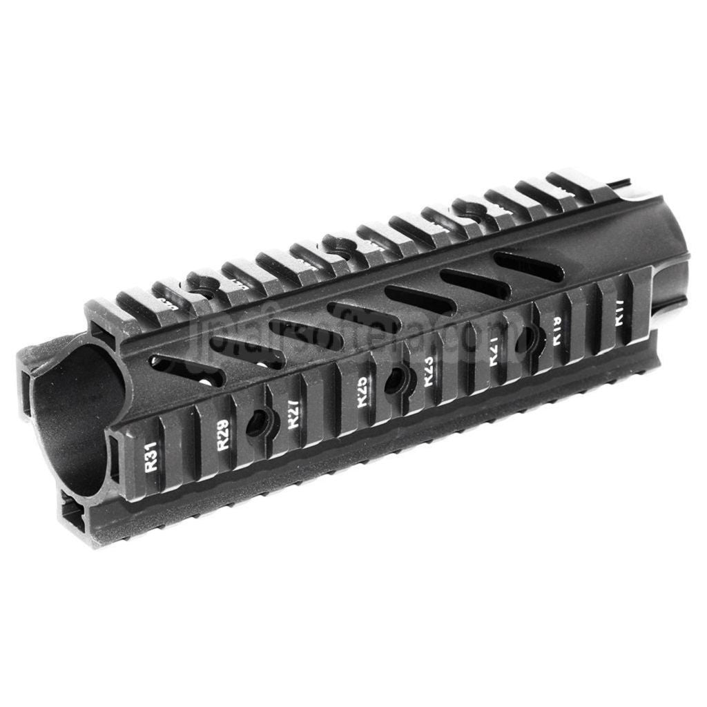 APS CNCアルミ 176mm 7インチOD フリーフロートハンドガードレールシステム M4 M16シリーズ AEGライフル エアソフトガン ブラック