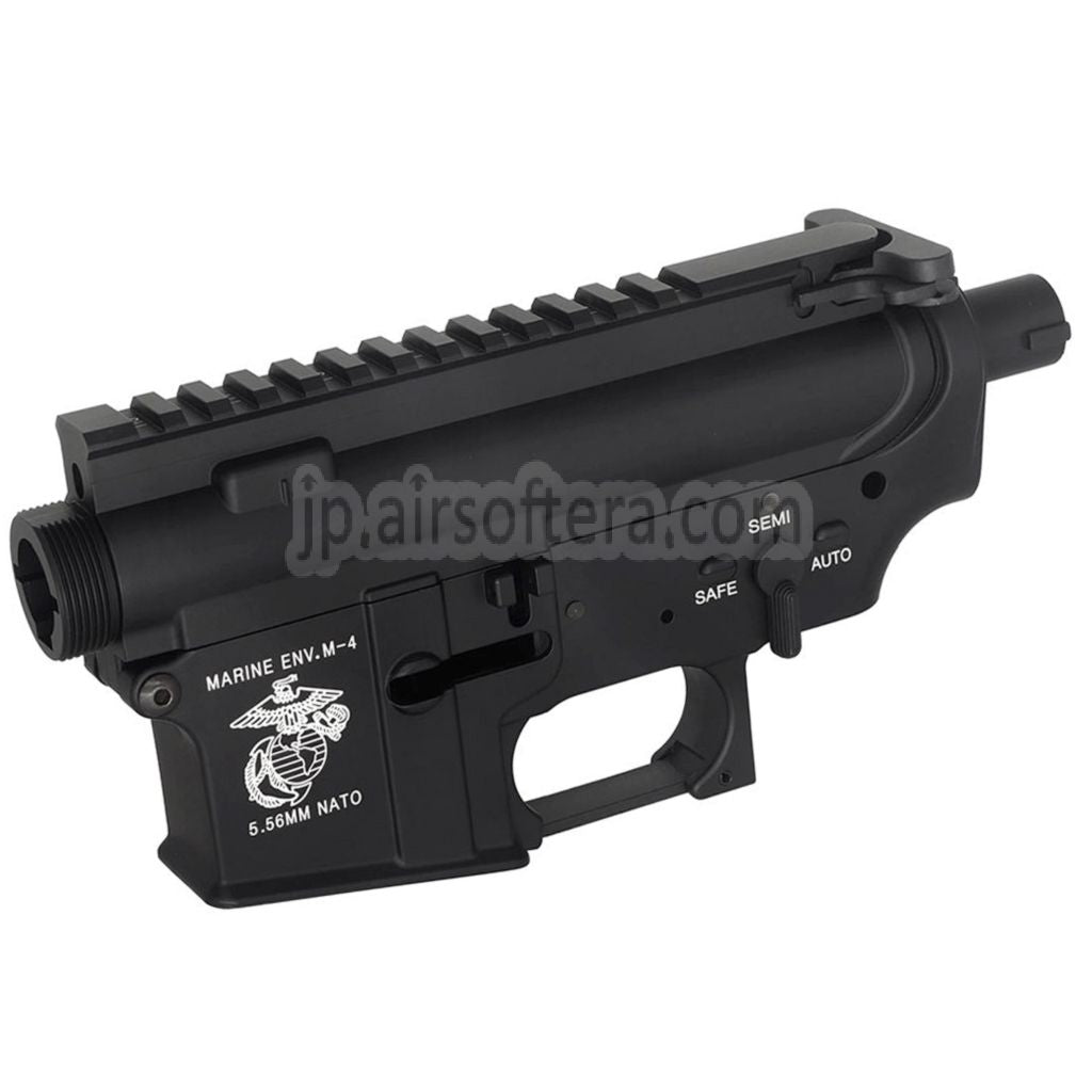 E&C マリーン M4A1 メタルボディレシーバーセット(レーザーロゴ)  E&C 東京マルイ M4 M16 シリーズ AEG ライフル エアソフトガンに適合  ブラック