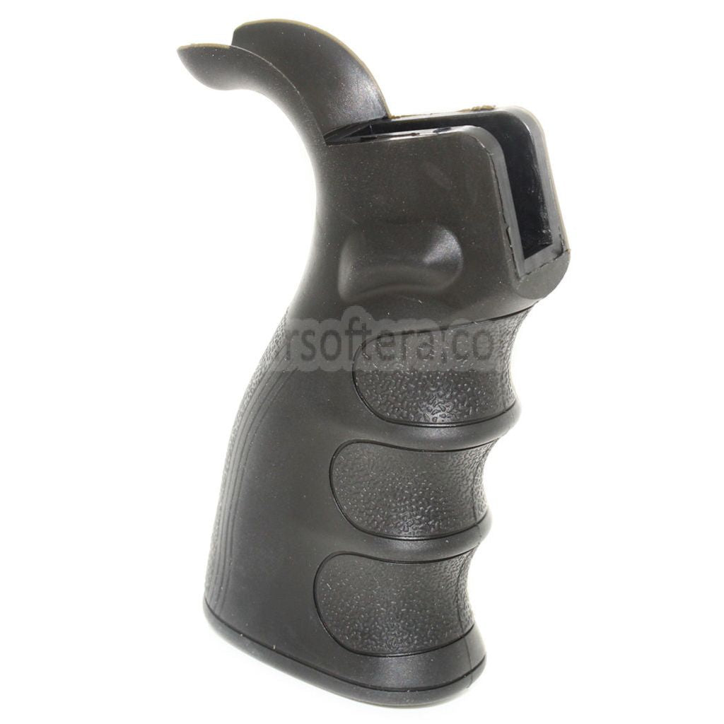 頑丈な表面と指溝を備えたエルゴノミックピストルグリップ M4 M16 GBBライフルに対応 ブラック