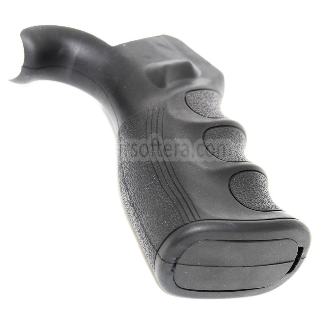 頑丈な表面と指溝を備えたエルゴノミックピストルグリップ M4 M16 GBBライフルに対応 ブラック