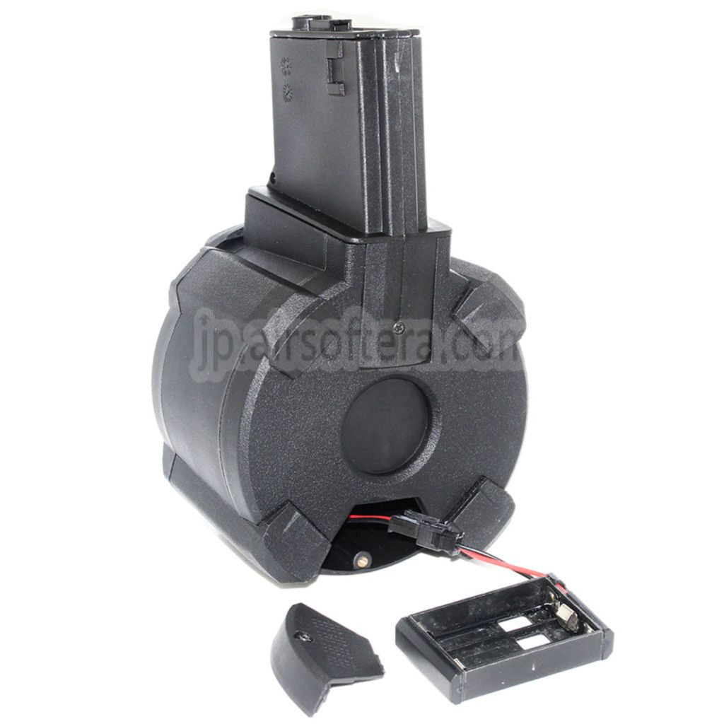 BATTLEAXE 1400発 電動ガンM4/M16シリーズ電動ガンライフル用ドラムマガジン（エアソフトガン用）ブラック
