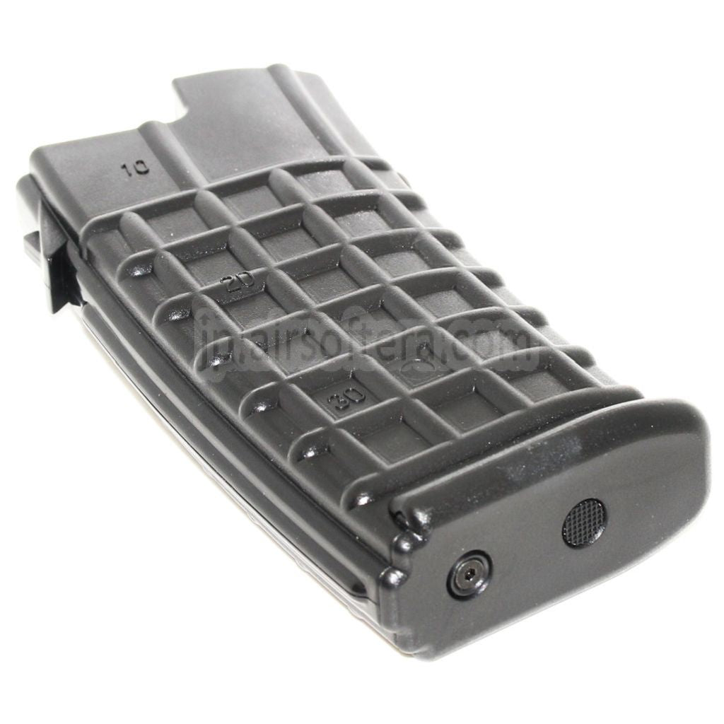 BATTLEAXE 70発ミッドキャップマガジン APS / Jing Gong JG / CLASSIC ARMY / 東京マルイ AUGシリーズ AEGライフル エアソフトガン対応 ブラック