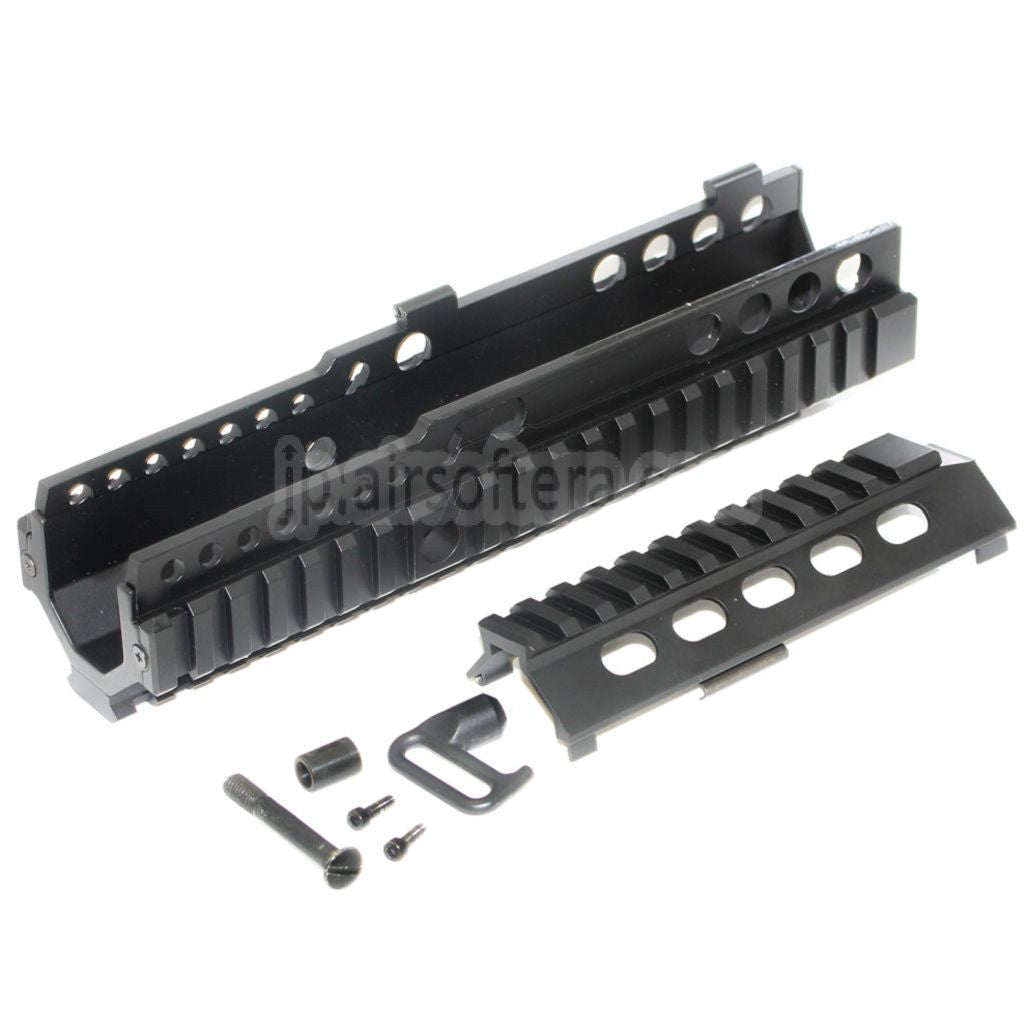 225mm 9インチ CNCアルミ製 4面ハンドガードレールシステム ARMY G&G L85 R85 AEGライフル対応 ブラック