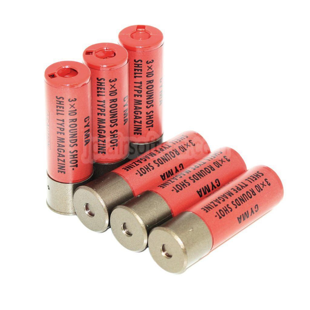 CYMA 6個入り プラスチック製 ショットガン スペアシェルマガジン 4発キャリア付き CYMA 東京マルイ M870 ショットガン エアソフトガン対応