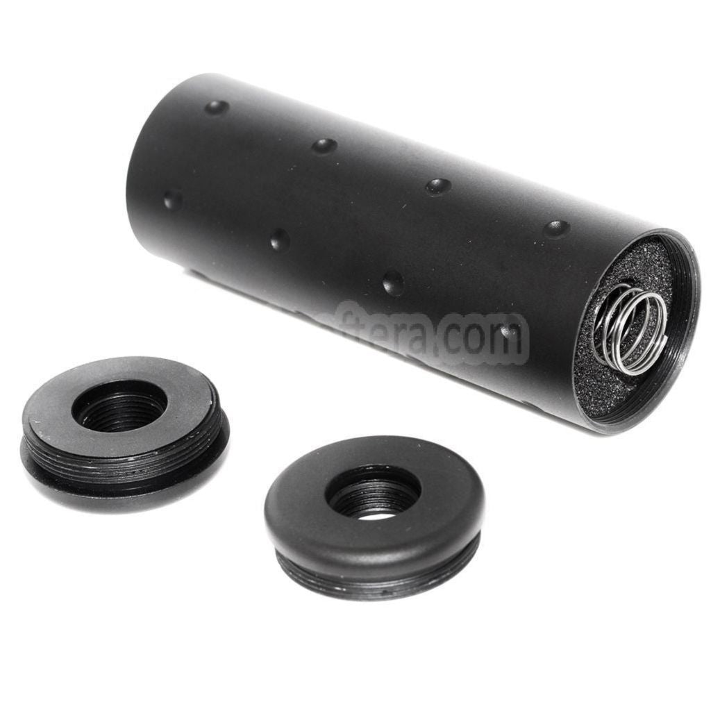 5KU 102mm アルミ製スタビーサプレッサー サイレンサー バレル延長チューブ -14mm CCW 反時計回りネジ式バレル ライフル エアソフトガン用 ブラック