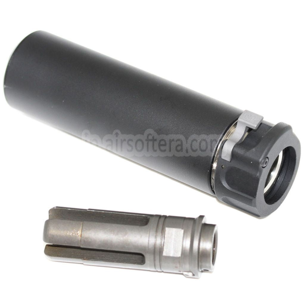 5KU 133mm SOCOM556 Mini-2 RC サプレッサー サイレンサー（フラッシュハイダー付き） -14mm CCW 反時計回りネジ式バレルライフル エアソフトガン対応