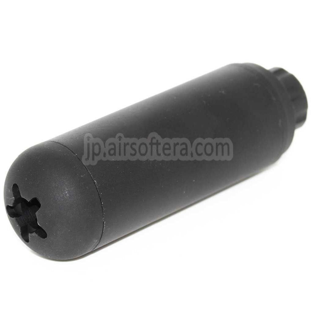 5KU 117mm アルミニウム製 ポセイドンスタイル マイクロサプレッサー サイレンサー バレル延長チューブ -14mm CCW 反時計回りネジバレル ライフル エアガン ブラック