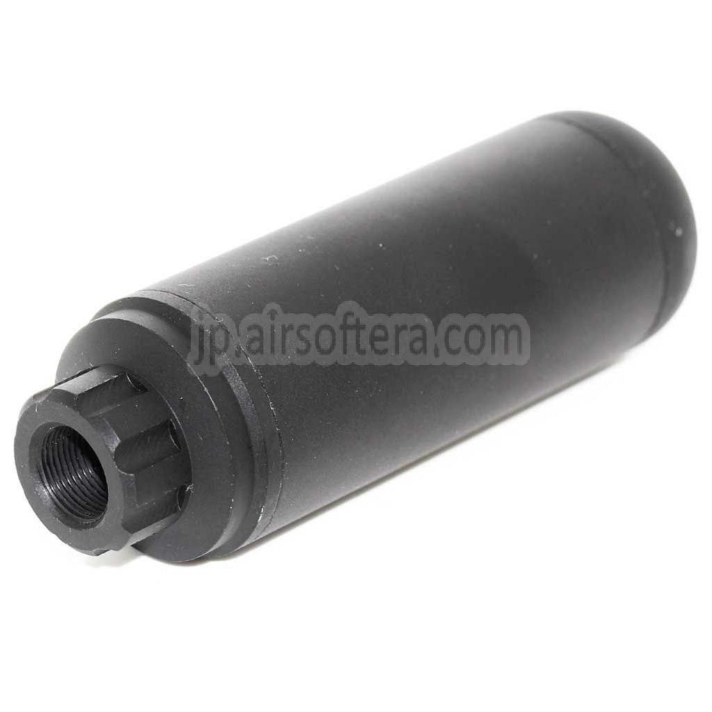 5KU 117mm アルミニウム製 ポセイドンスタイル マイクロサプレッサー サイレンサー バレル延長チューブ -14mm CCW 反時計回りネジバレル ライフル エアガン ブラック