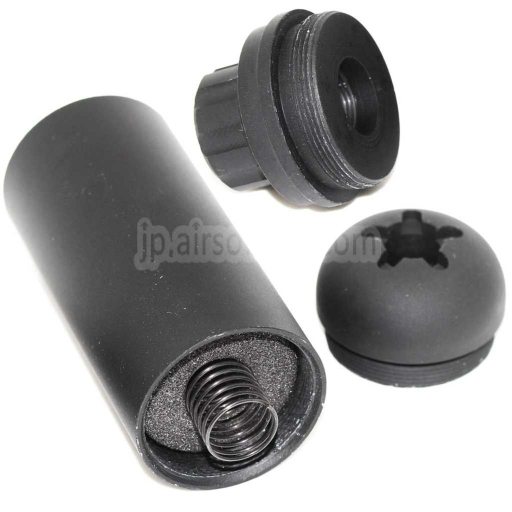 5KU 117mm アルミニウム製 ポセイドンスタイル マイクロサプレッサー サイレンサー バレル延長チューブ -14mm CCW 反時計回りネジバレル ライフル エアガン ブラック