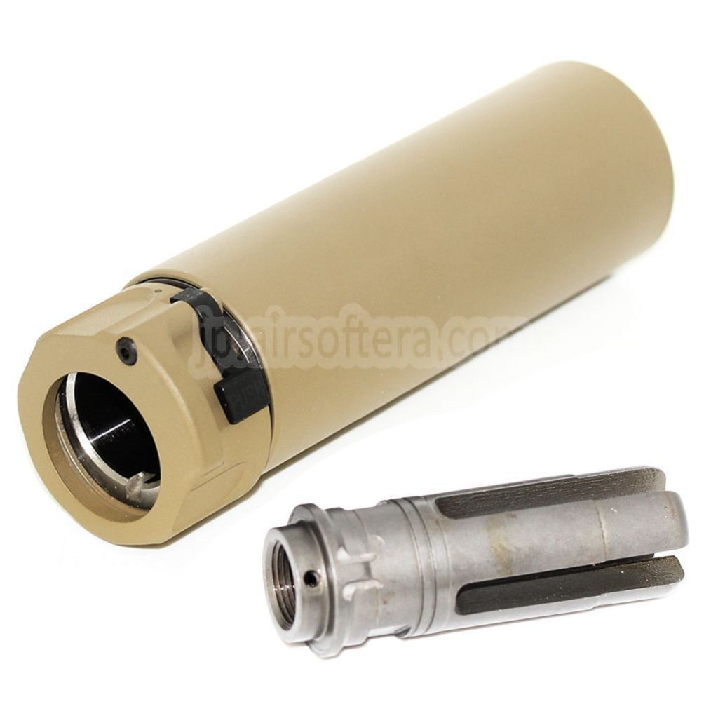 5KU 133mm SOCOM556 Mini-2 RC サプレッサー サイレンサー（フラッシュハイダー付き） -14mm CCW 反時計回りネジ式バレルライフル エアソフトガン対応