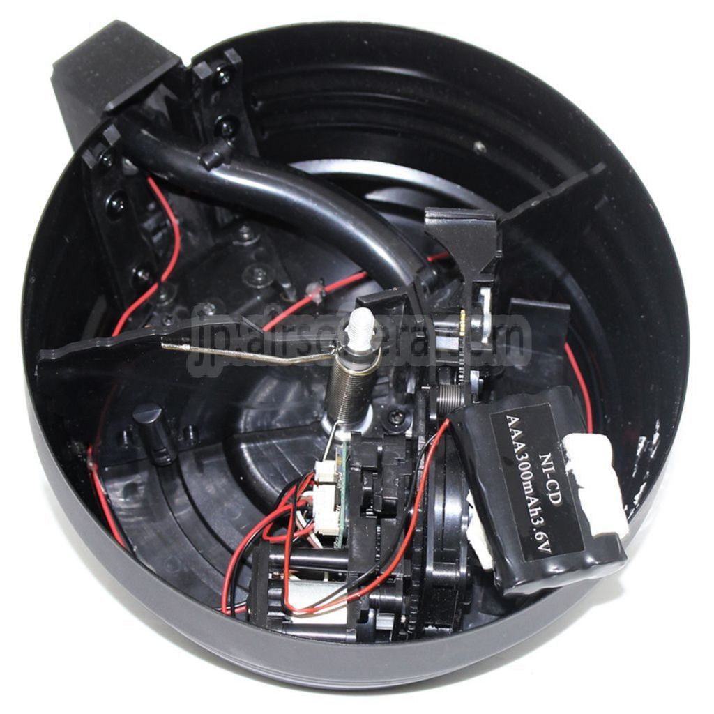 CYMA 2500発 鋼板製ワイヤード&サウンドコントロール電動ドラムマガジン EU 220V プラグ付き充電器 AK シリーズ AEG ライフル エアソフトガン対応 ブラック