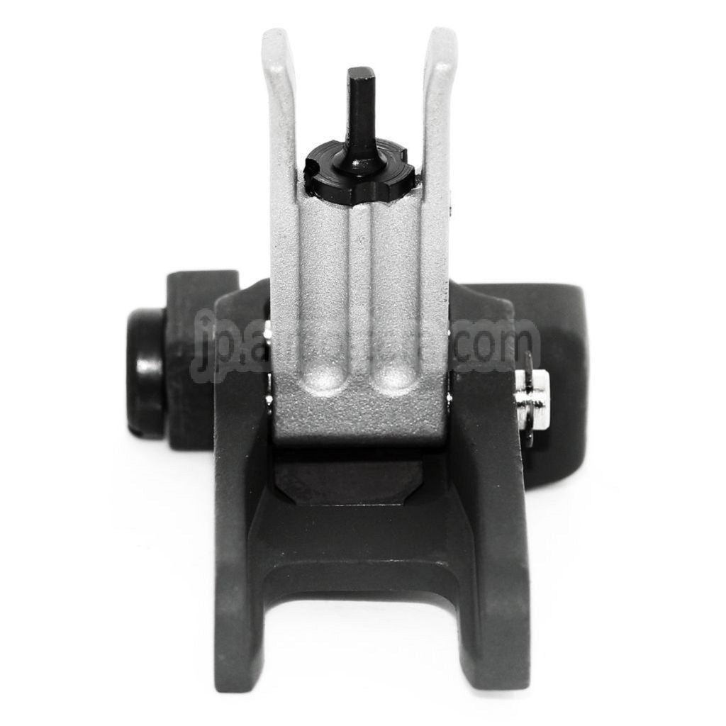 KACスタイル 300M メタルフリップアップフロントリアサイトセット MK18 MOD-1 M4 M16 AEGライフルに適合 ブラック/シルバー