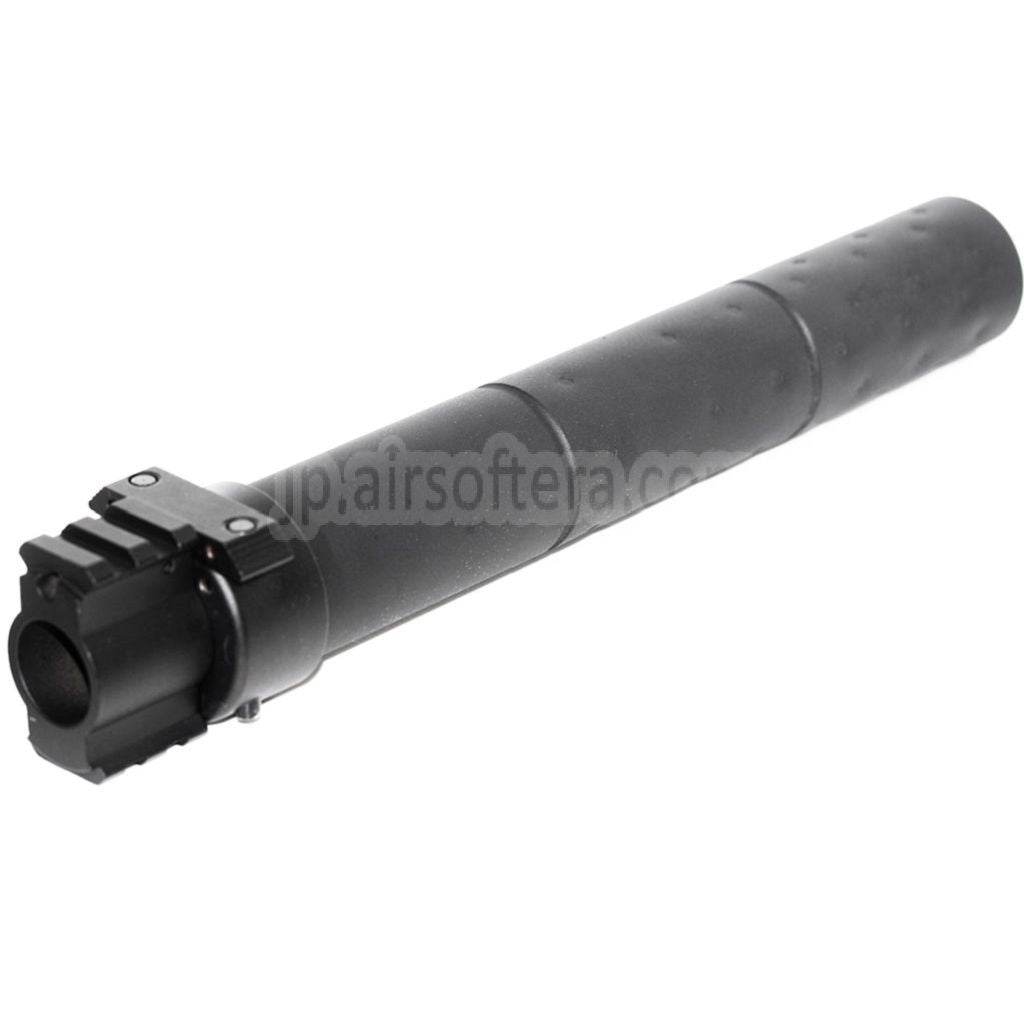 261mm CM072 SR25スタイル QDサプレッサー サイレンサー ガスブロック付き AEG GBBライフル対応 ブラック