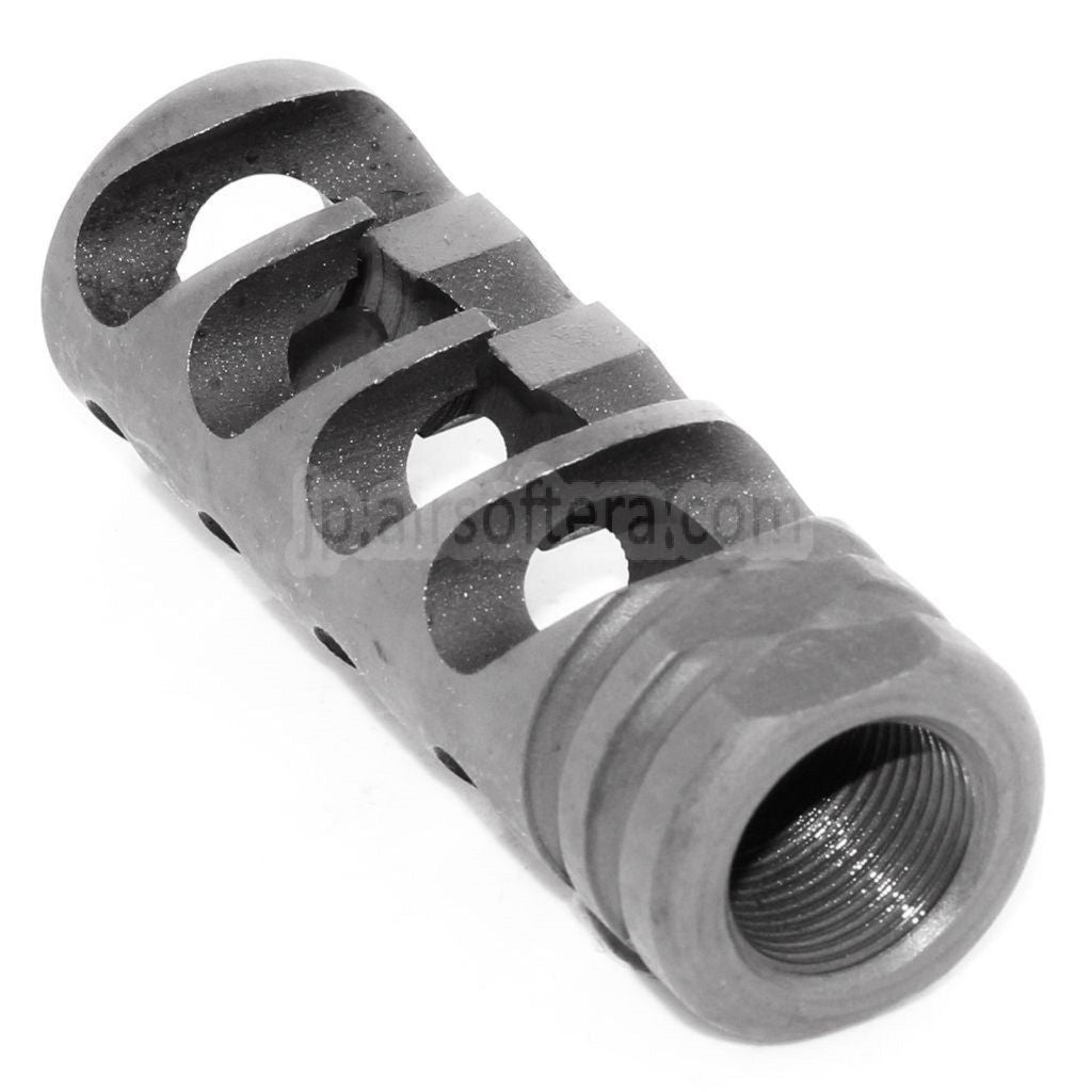 63mm DNTC 308タイプ マズルブレーキ フラッシュハイダー -14mm CCW 反時計回り ネジ式バレルライフル用 マットグレー